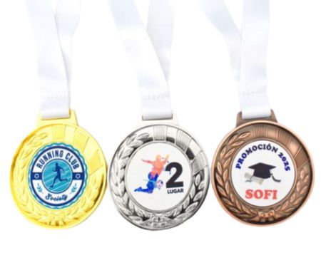 el 0003 - Medallas Metálicas  Oro, Plata y Bronce 68mm